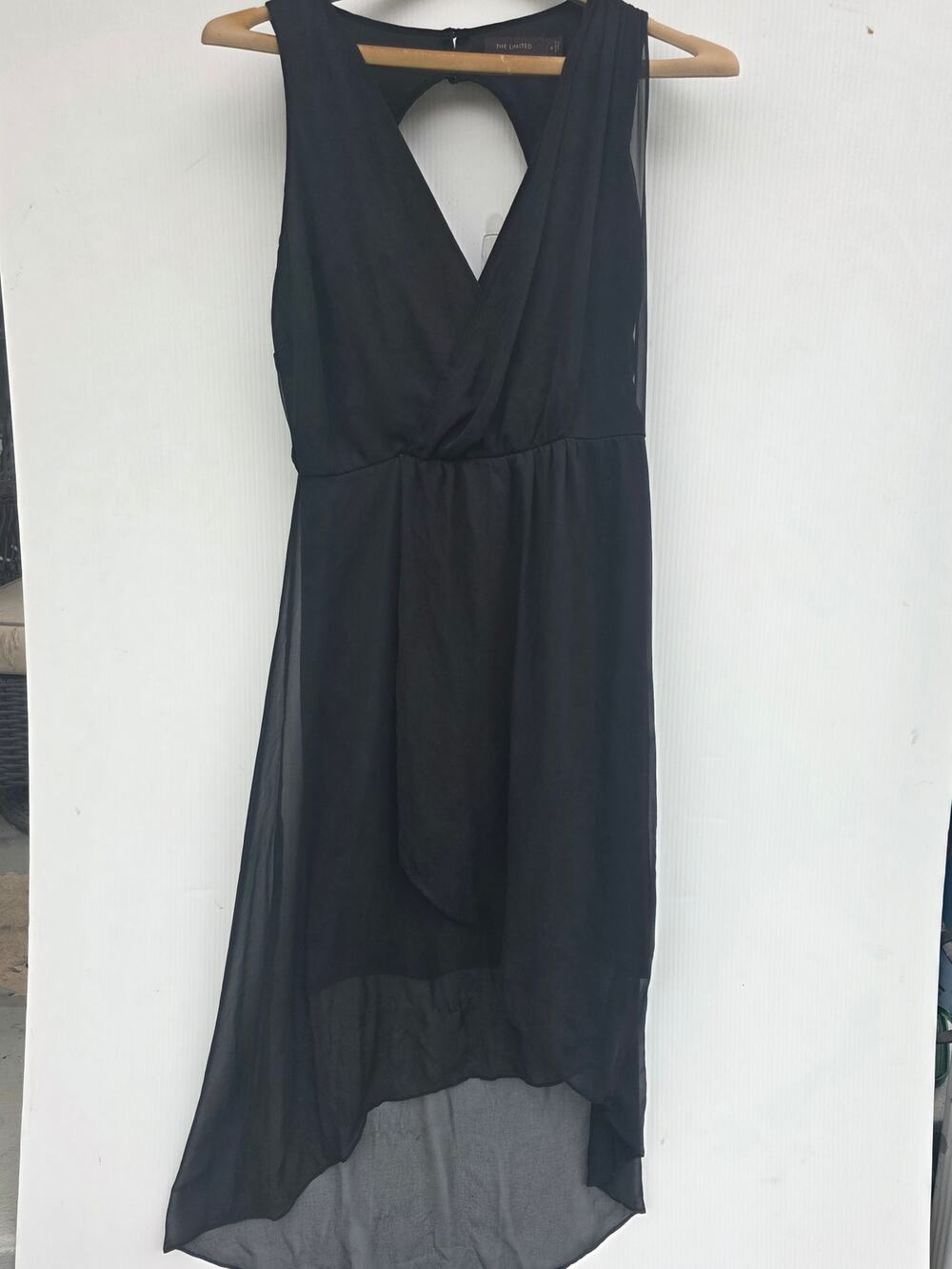 ​The Limited Black High-Low Chiffon Dress Size 0 Sleeveless Keyhole Back Formal